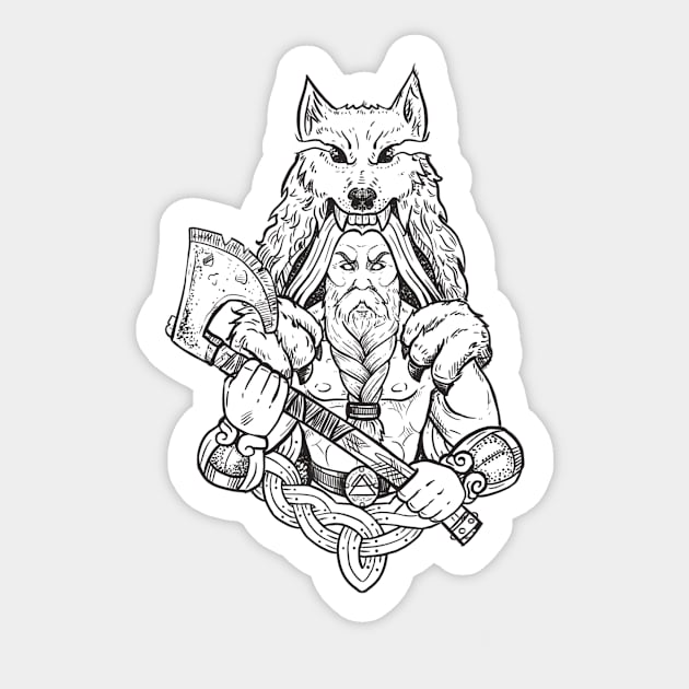 Viking berserker Sticker by BlackForge